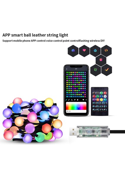 Akıllı LED Rgb Işık Dizisi Açık Hava Dekorasyonu Kendin Yap Ev Dekor Işıkları Lamba Su Geçirmez Gece Kamp Işığı-B (Yurt Dışından)