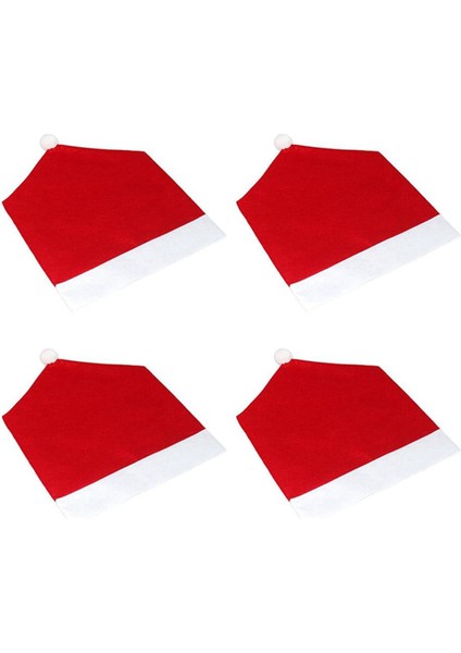 Noel Dekoru 4 Parça Noel Şapkası Sandalye Kılıfları Akşam Yemeği Noel Şapka Setleri (Yurt Dışından)