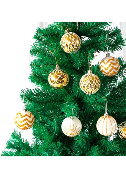 30'lu Paket Noel Topları, 60 mm Altın ve Beyaz Boyalı Kırılmaz Tatil Asılı Süsler Ağaç Dekorasyonu (Yurt Dışından)
