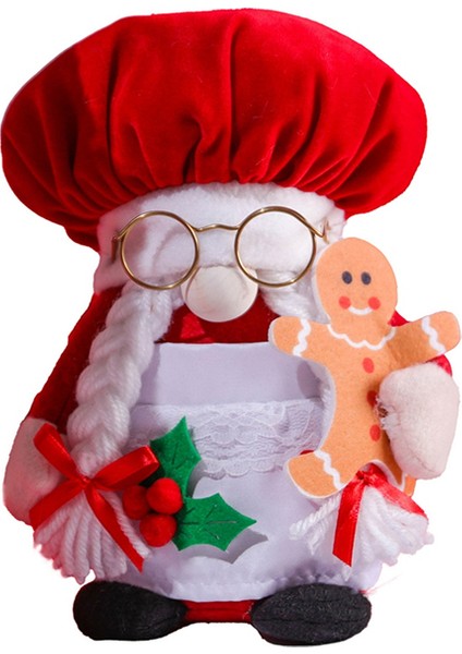 Kırmızı Şef Cüce Bebek Doldurulmuş Cüceler Oyuncak Süsü Noel Sevgililer Günü Düğün Dekor Malzemeleri Stil B (Yurt Dışından)