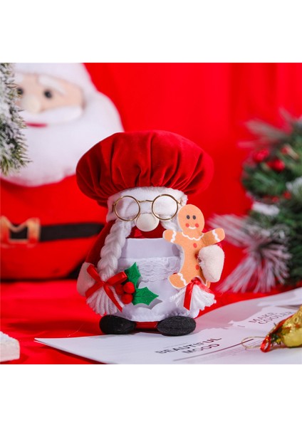 Kırmızı Şef Cüce Bebek Doldurulmuş Cüceler Oyuncak Süsü Noel Sevgililer Günü Düğün Dekor Malzemeleri Stil B (Yurt Dışından)