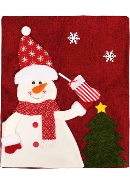 Noel Arka Sandalye Kılıfları Yemek Odası Akşam Yemeği Kılıfı Noel Ziyafet Mutfak Odası Dekoru (Yurt Dışından)