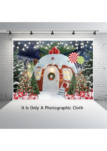 210X150CM Noel Arkaplan Bezi Kar Evi Çok Işlevli Kullanışlı Fotoğraf Bezleri (Yurt Dışından)