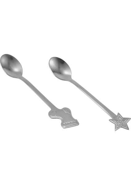 16 Adet Ev Için Noel Süslemeleri Paslanmaz Noel Kahve Kaşıkları Tatlı Kaşığı Sofra Takımı Mutfak Yeni Yıl Hediyeleri Gümüş (Yurt Dışından)