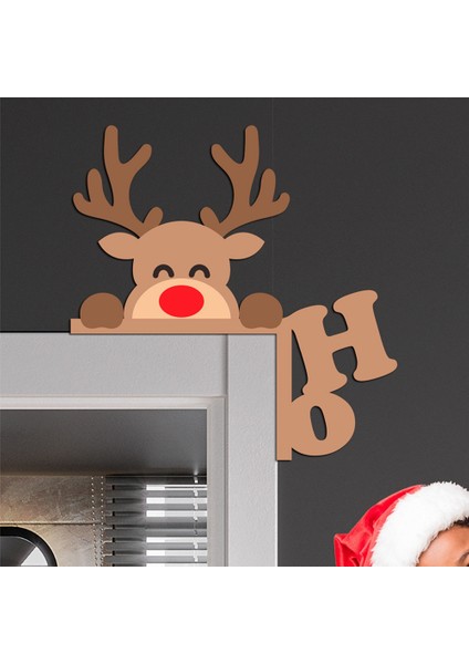 4'lü Paket Gördüğüm Noel Kapı Köşesi Tabela Dekorasyonu, Sanat Duvar Ahşap Heykel Ev Dekorasyonu (Yurt Dışından) fırsatları