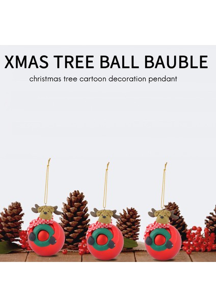 Noel Ağacı 3D Dekor Topları Noel Baba Asılı Süs Bauble Damla Kolye Noel Ev Hediye Süslemeleri (Yurt Dışından)