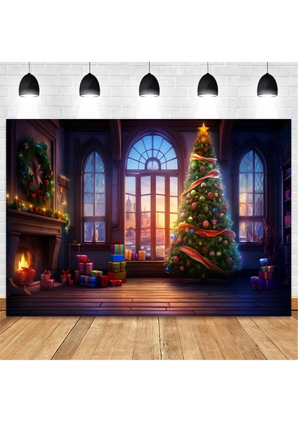 210X150CM Arkaplan Bezi Kış Noel Ağacı Çocuk Çok Amaçlı Fotoğraf Bezi,model 7981 (Yurt Dışından)