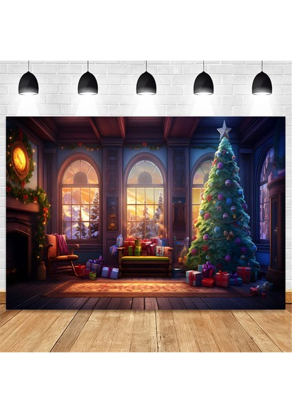 210X150CM Arkaplan Bezi Kış Noel Ağacı Çocuk Çok Amaçlı Fotoğraf Bezi,model 7981 (Yurt Dışından)