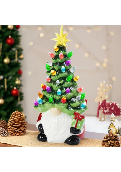 Noel Süslemeleri - 6.2 Inç Çok Renkli Işıklı Cüce Ağacı Küçük Mini Tatil Dekoru (Yurt Dışından) modelleri