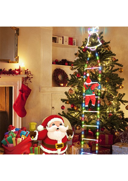 Noel Baba Işık Dizileri Merdiven Tırmanma Noel Duvar Pencere Sarkıt Noel Ağacı Süsleri Açık Hava Bahçe Dekoru (Yurt Dışından)