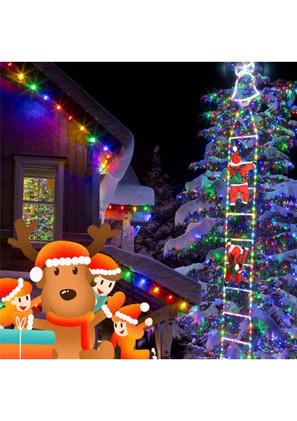 Noel Baba Işık Dizileri Merdiven Tırmanma Noel Duvar Pencere Sarkıt Noel Ağacı Süsleri Açık Hava Bahçe Dekoru (Yurt Dışından)