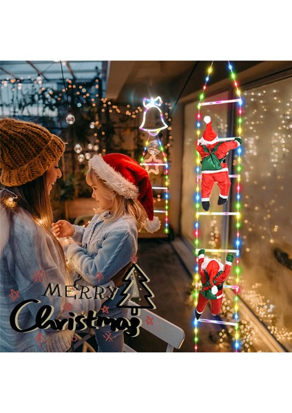 Noel Baba Işık Dizileri Merdiven Tırmanma Noel Duvar Pencere Sarkıt Noel Ağacı Süsleri Açık Hava Bahçe Dekoru (Yurt Dışından)