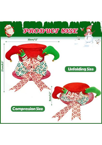 Noel Cadı Bacakları Yay Ağaç Şapka Dekorasyonu Sıkıştırılabilir Katlanabilir B (Yurt Dışından)