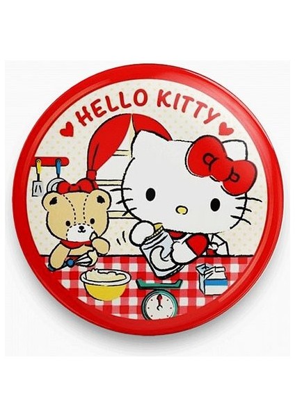 Major Selection Hello Kitty Kırmızı Kalpli Rozet Metal Y2K