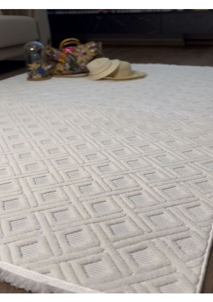 Ecosıa Iskandinav Halı Dilimli Model Krem Modern Salon Halı Koridor Halısı Yolluk Oturma Odası Saçaklı Halı fiyatları