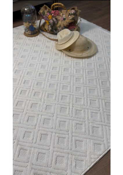 Ecosıa Iskandinav Halı Dilimli Model Krem Modern Salon Halı Koridor Halısı Yolluk Oturma Odası Saçaklı Halı fırsatları