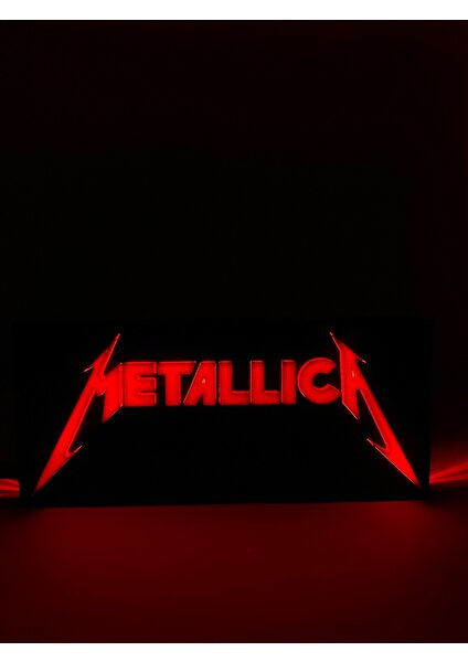 Metallica - Rgb Led Işıklı 3 Boyutlu Tabela - 20cm X 9cm X 2cm (Bluetooth Kontrollü)