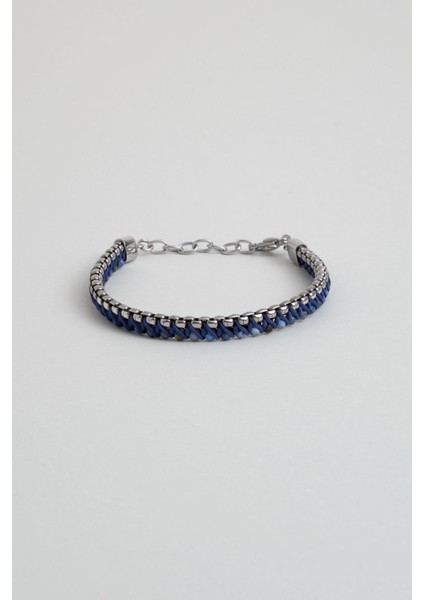 Lapis Taşlı 22 cm Çelik Erkek Bileklik