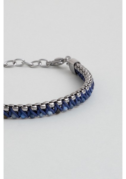 Lapis Taşlı 22 cm Çelik Erkek Bileklik