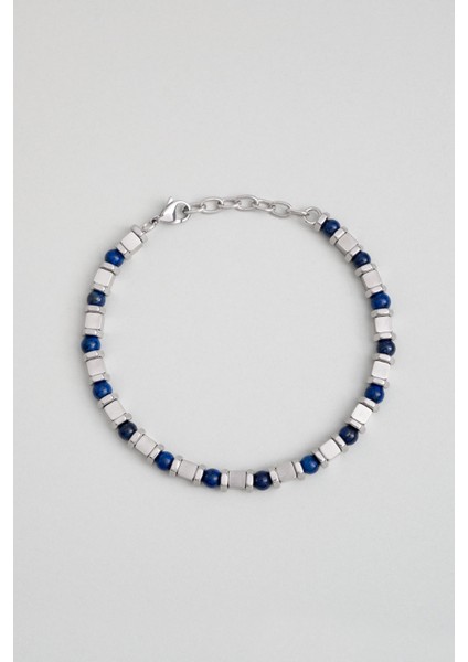 Lapis Taşlı 21 cm Çelik Erkek Bileklik