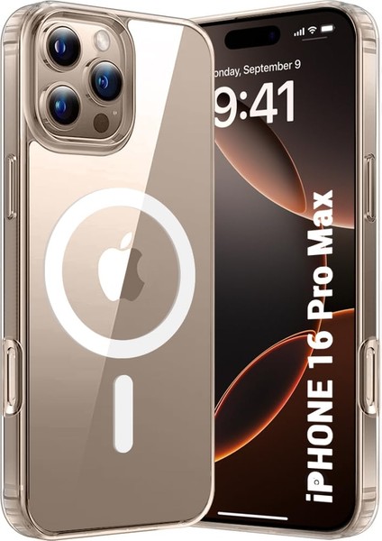 iPhone16 Pro Max Kılıf Magsafe Özellikli Şeffaf Silikon Kılıf