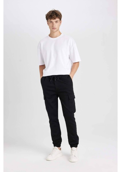 Yazlık Jogger Taktik Pantolon Kargo Cepli Beli Bağcıklı Lastikli Paça D1044AX24AU