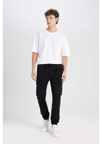 Yazlık Jogger Taktik Pantolon Kargo Cepli Beli Bağcıklı Lastikli Paça D1044AX24AU