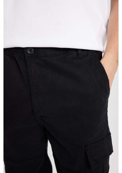 Regular Fit Gabardin Jogger Pantolon Kargo Cepli Lastikli Paça C9163AX24AU