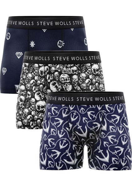 Erkek Karışık Desenli 3’Lü Boxer - 23656