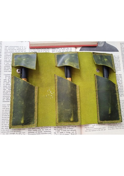Gerçek Deri Tamamen El Emeği Özel Kalemleriniz Için Kalemlik Kalemkutu 8 x 18 cm modelleri