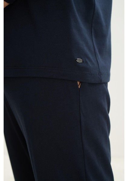 Erkek Uzun Kol Lacivert Pijama Takım C6T3N5O9