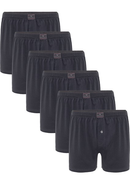 Erkek Antrasit 6’Lı Penye Boxer - 23701