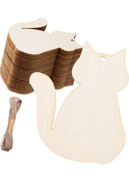 30 Adet Cadılar Bayramı Ahşap Kesikler Ahşap Dilimler Halat Etiketleri ile Kedi Şeklinde Sahne Malzemeleri El Sanatları Parti Tatil Için Boş Dekoratif Kolye (Yurt Dışından) modelleri