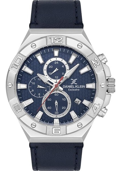 DK.1.13744-2 Exclusive Tüm Fonksiyonları Aktif 5 Atm Suya Dayanıklı Deri Kordonlu Lacivert Erkek Kol Saati