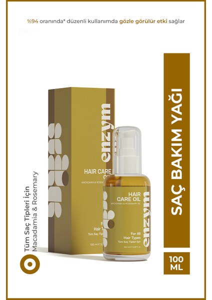 Hızla Uzama Etkili, Onarıcı Kompleks Doğal Saç Bakım Yağı 100 Ml (Macadamia Ve Biberiye Yağı)