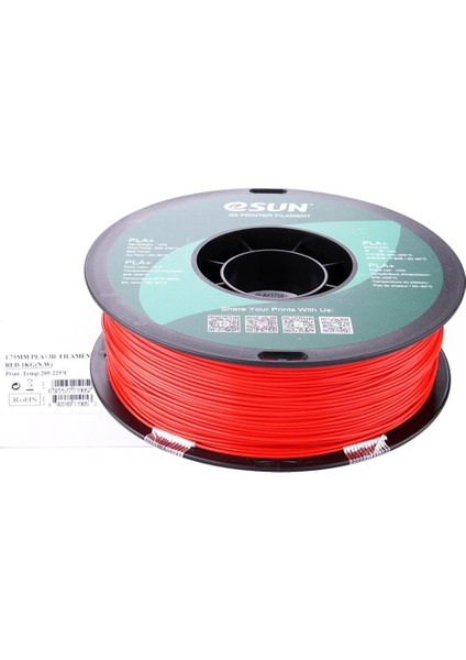 Urhanshop Esun Kırmızı Pla+ Filament 1,75MM 1 kg