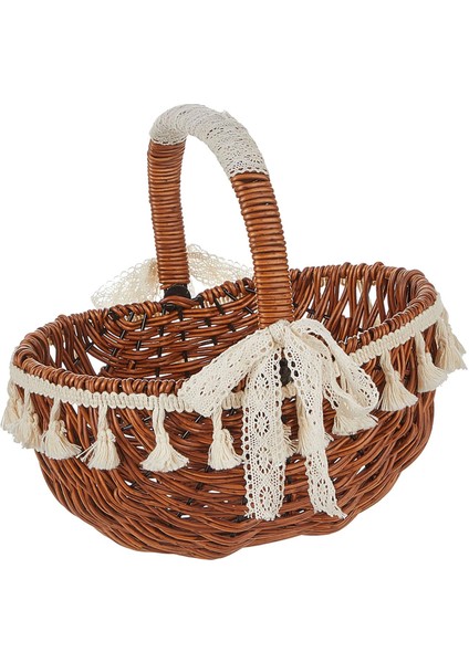 El Dokuma Çiçek Sepeti Çok Amaçlı Sebze Sepeti Parti Toplantı Işığı Için (Yurt Dışından)