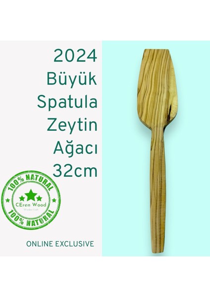 Ceren Wooden Zeytin Ağacı 2 Parça Spatula Seti Handmade Ahşap Tahta Spatula El Yapımı