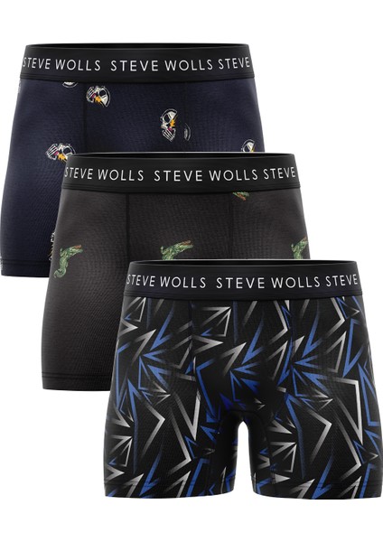 Erkek Karışık Desenli 3’Lü Boxer - 23655