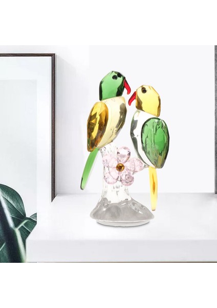 Injoyjo Kristal Papağan Heykeli Kuş Figürü Koleksiyonluk Yeşil (Yurt Dışından) indirimleri