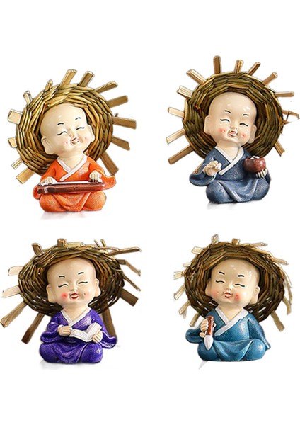 4 Kung Fu Çocuk Heykelleri Masaüstü Paneli 7cm Satranç Kaligrafisi Için Hassas (Yurt Dışından) modelleri