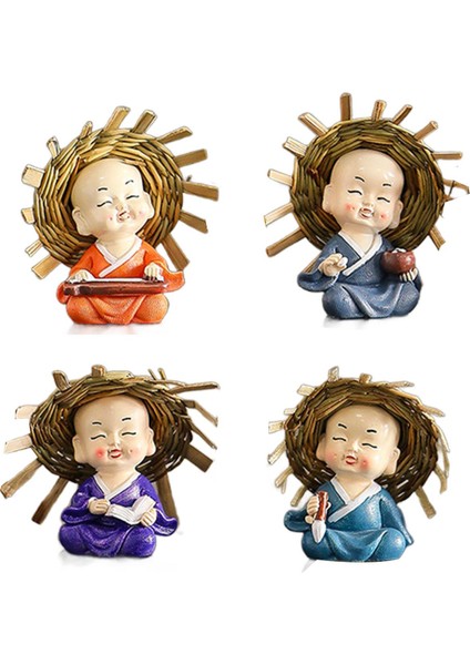 4 Kung Fu Çocuk Heykelleri Masaüstü Paneli 7cm Satranç Kaligrafisi Için Hassas (Yurt Dışından) indirimleri