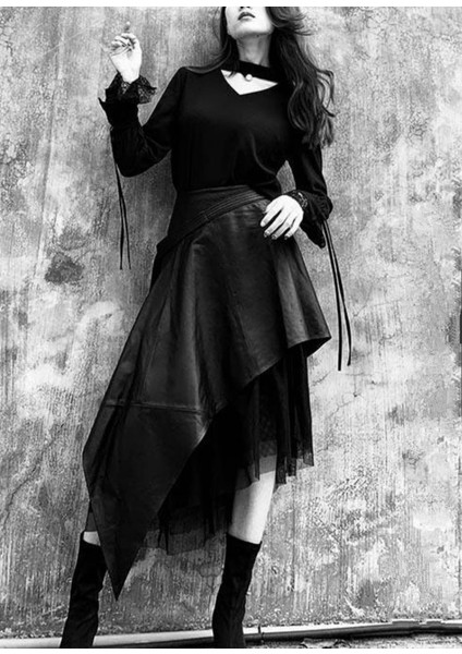 Kadın Tütü Bohem Deri Midi Etek fırsatları