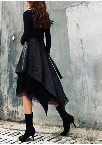 Kadın Tütü Bohem Deri Midi Etek indirimleri