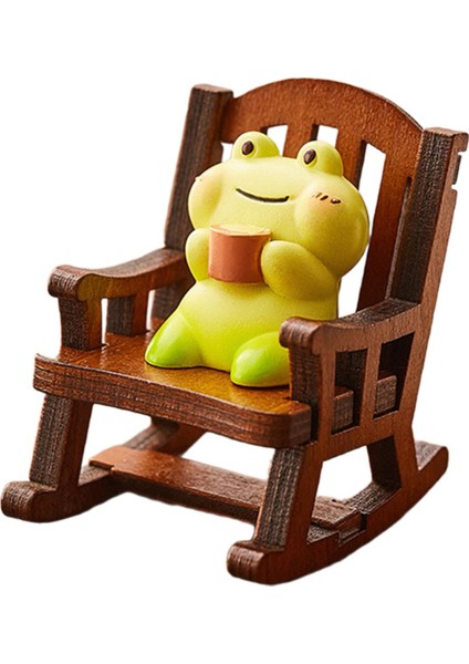 Sallanan Sandalye Hayvan Figürü Yaratıcı Mini Masa Yatak Odası Mikro Manzara Kurbağa (Yurt Dışından)