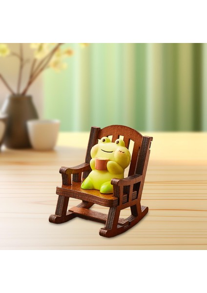 Sallanan Sandalye Hayvan Figürü Yaratıcı Mini Masa Yatak Odası Mikro Manzara Kurbağa (Yurt Dışından) modelleri