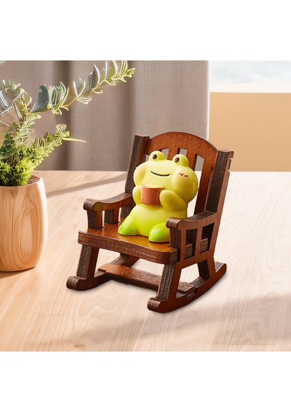Sallanan Sandalye Hayvan Figürü Yaratıcı Mini Masa Yatak Odası Mikro Manzara Kurbağa (Yurt Dışından) fırsatları