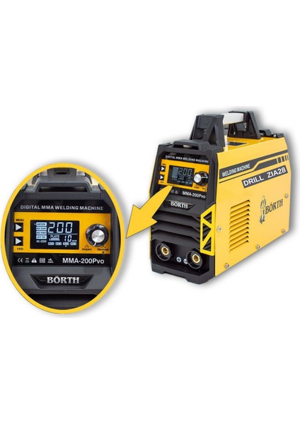 Pro Professional 200 Amper Inverter Kaynak Makinesi Drıll ZIA28