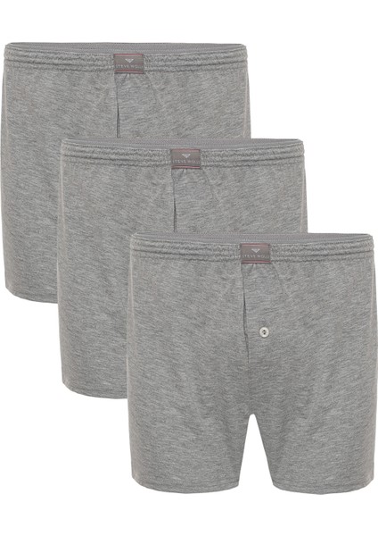 Erkek Gri 3’Lü Penye Boxer - 23702