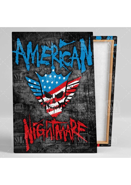 American Nightmare Wwe Kuru Kafa Skull Tiger Cody Rhodes Dikey Kanvas Tablo